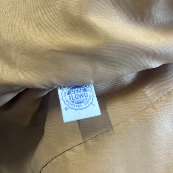 Jack Feit Coat Animal Print Vintage Union Made Fur Trim Size MED Tailored Chic - Picture 10 of 13